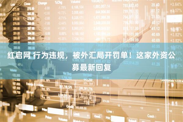 红启网 行为违规，被外汇局开罚单！这家外资公募最新回复