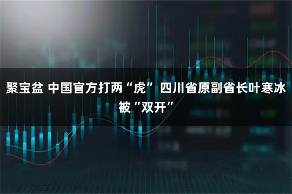 聚宝盆 中国官方打两“虎” 四川省原副省长叶寒冰被“双开”