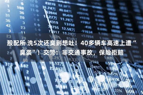 股配所 洗5次还臭到想吐！40多辆车高速上遭“臭袭”！交警：非交通事故，保险拒赔